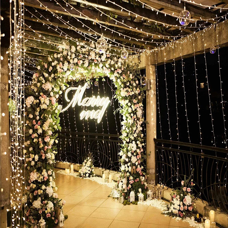 LED Window Curtain String Light Wedding Party Home Garden Bedroom Outdoor Indoor Wall Decorations