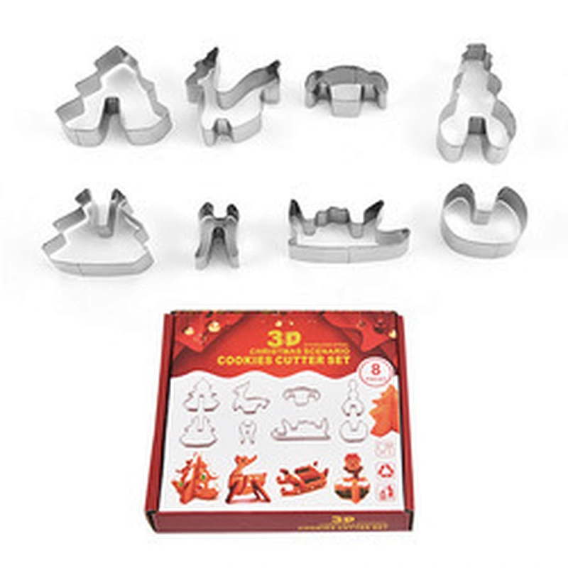 Custom Made Metal Stamp New Year Decoration Cake Tools Biscuit Mold Christmas Cutter Different Shape Cookie Cutter