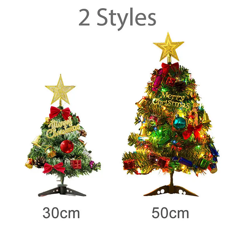 Hot-selling 30cm Green Pvc Artificial Tree Window Desktop Decoration Ornaments Mini Christmas Tree