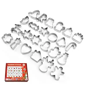 Custom Made Metal Stamp New Year Decoration Cake Tools Biscuit Mold Christmas Cutter Different Shape Cookie Cutter