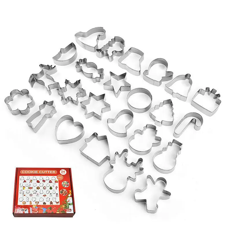Custom Made Metal Stamp New Year Decoration Cake Tools Biscuit Mold Christmas Cutter Different Shape Cookie Cutter