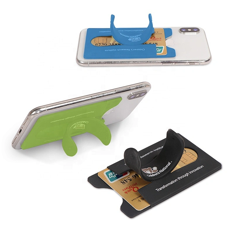 Factory Direct Sale Custom Logo Soft Pvc Card Holder Stick On Mobile Phone