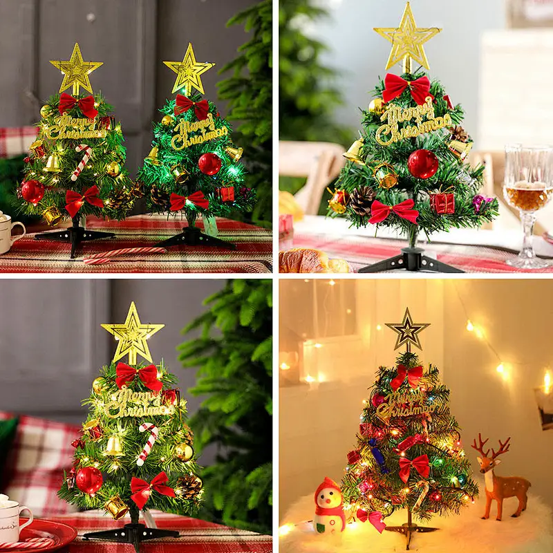 Hot-selling 30cm Green Pvc Artificial Tree Window Desktop Decoration Ornaments Mini Christmas Tree
