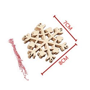 Wholesale Cheaper Xmas Wooden Snowflake Ornaments Cutouts For Christmas Embellishments