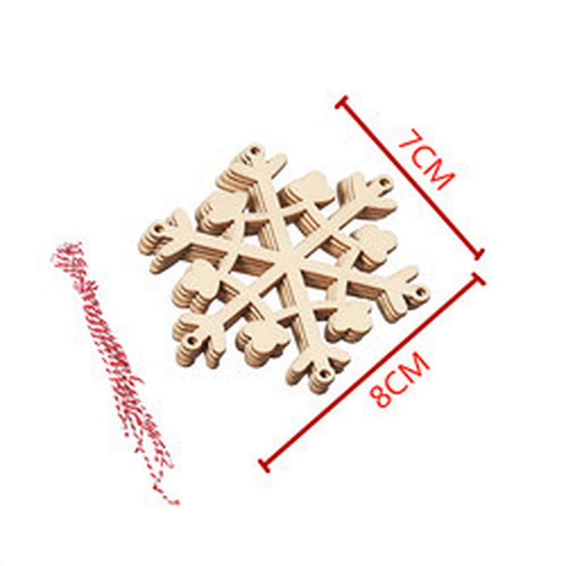 Wholesale Cheaper Xmas Wooden Snowflake Ornaments Cutouts For Christmas Embellishments