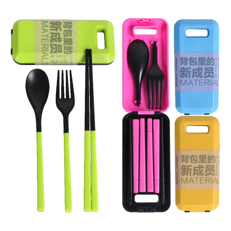 Cute Portable Travel Cutlery Fork Chopsticks Spoon / Camping Folding Fork Spoon / Fork And Spoon Travel Set