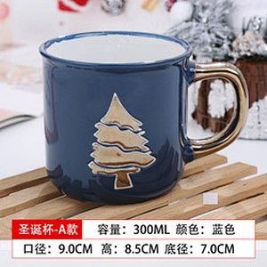 Cheap Wholesale 300ml 3d Cute Cartoon Decorated Merry Christmas Gift Cup Reusable Kid Coffee Milk Ceramic Mug With Handle