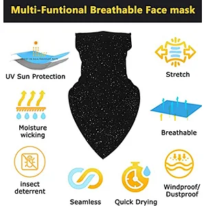 Face Mask Reusable Washable Cloth Bandanas Women Men Neck Gaiter Cover Ear Loops
