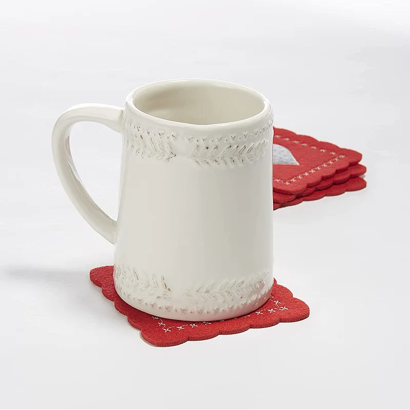 Valentine's Day Lovers Themed Red Square Engraved Heart Shaped Drink Coaster
