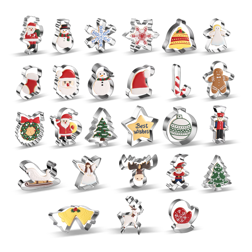 Christmas Food Grade Stainless Steel Christmas Set Mould Heart Shape Cookie Cutters For Kids