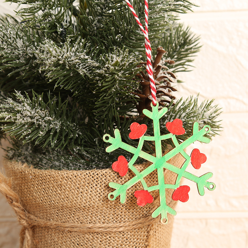 Christmas Wooden Hanging Ornaments Wood Slices Christmas Crafts for Kids DIY Christmas Decorations Party Supplies