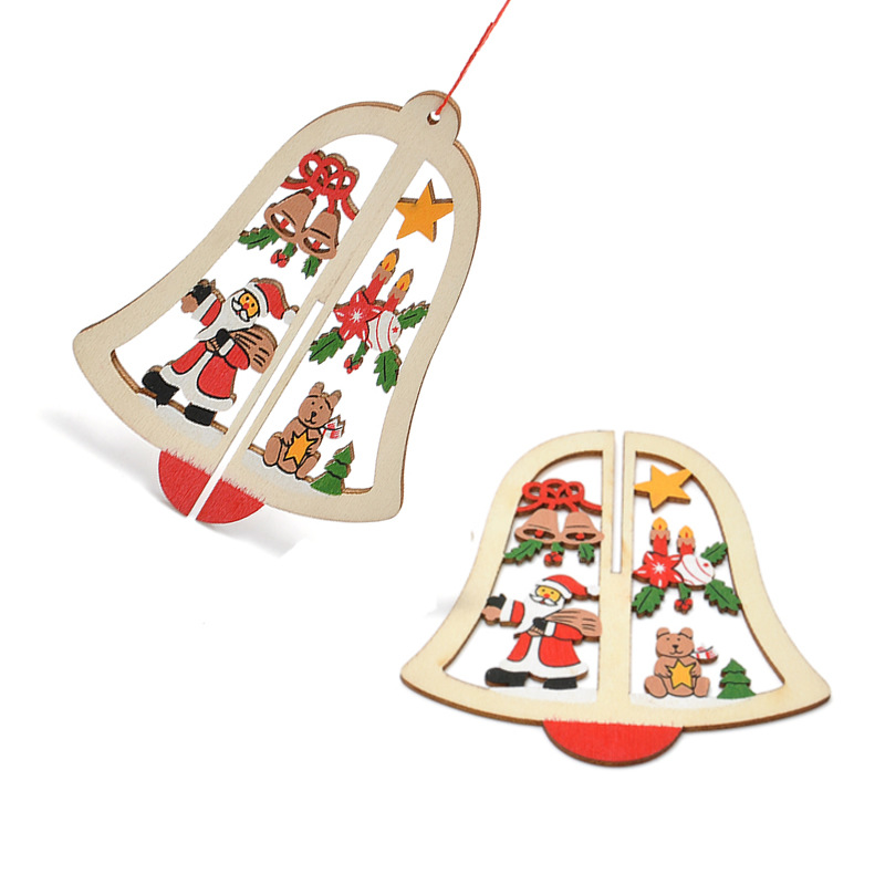 3d Wooden Christmas Decoration Xmas Tree Pendants Hanging Home Party Decor
