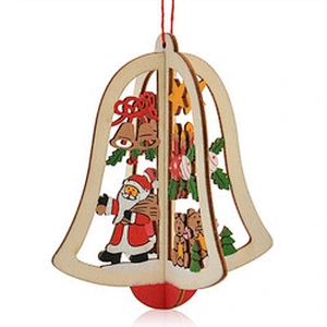 3d Wooden Bell Star Tree Christmas Decoration Xmas Tree Pendants Hanging Home Party Decoration