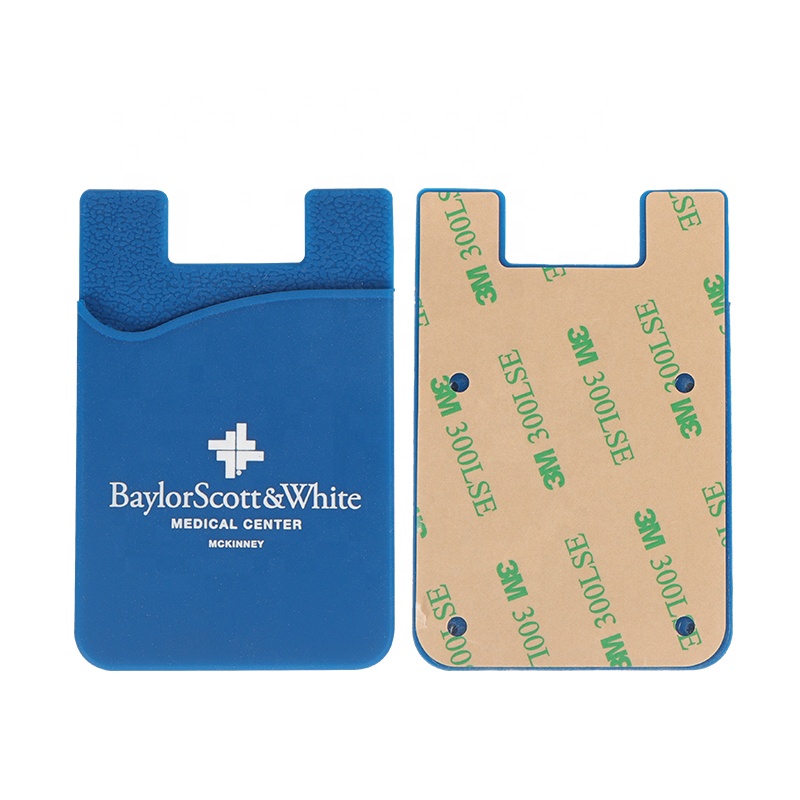 Custom Logo 3m Sticker Silicone Credit Card Holder For Mobile Phone