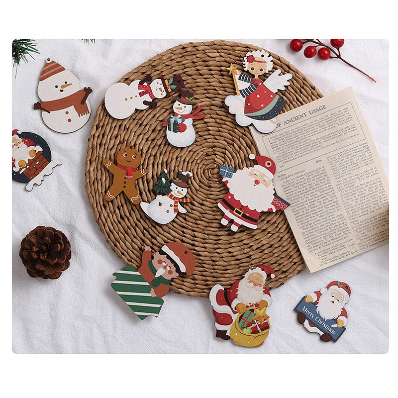 Wholesale Manufacturer Christmas Wooden Decoration DIY Wooden Christmas Ornaments for Xmas Tree