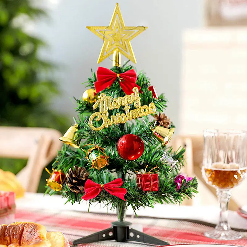 Hot-selling 30cm Green Pvc Artificial Tree Window Desktop Decoration Ornaments Mini Christmas Tree