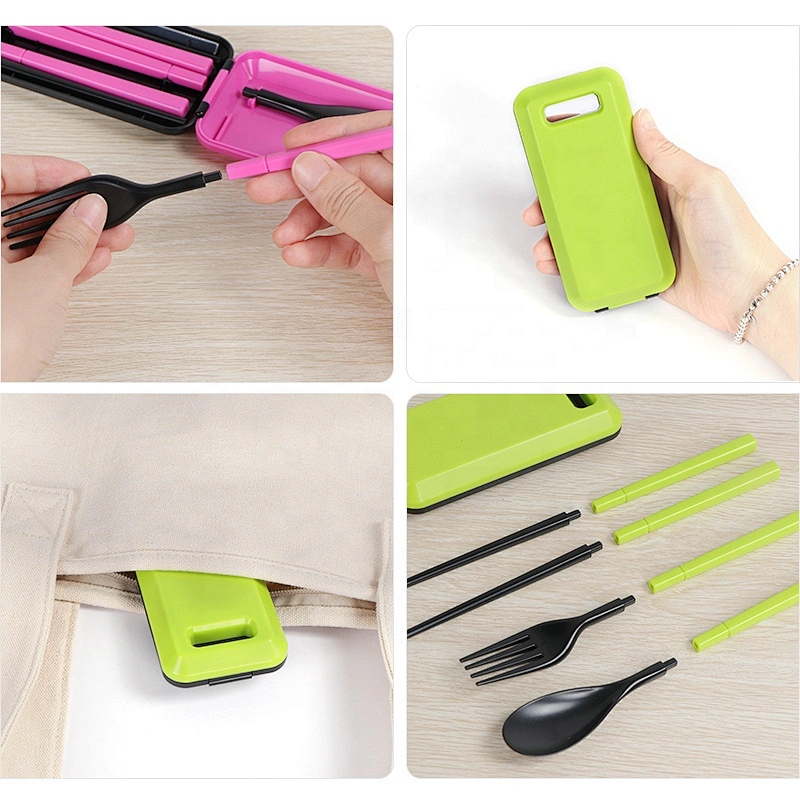 Cute Portable Travel Cutlery Fork Chopsticks Spoon / Camping Folding Fork Spoon / Fork And Spoon Travel Set