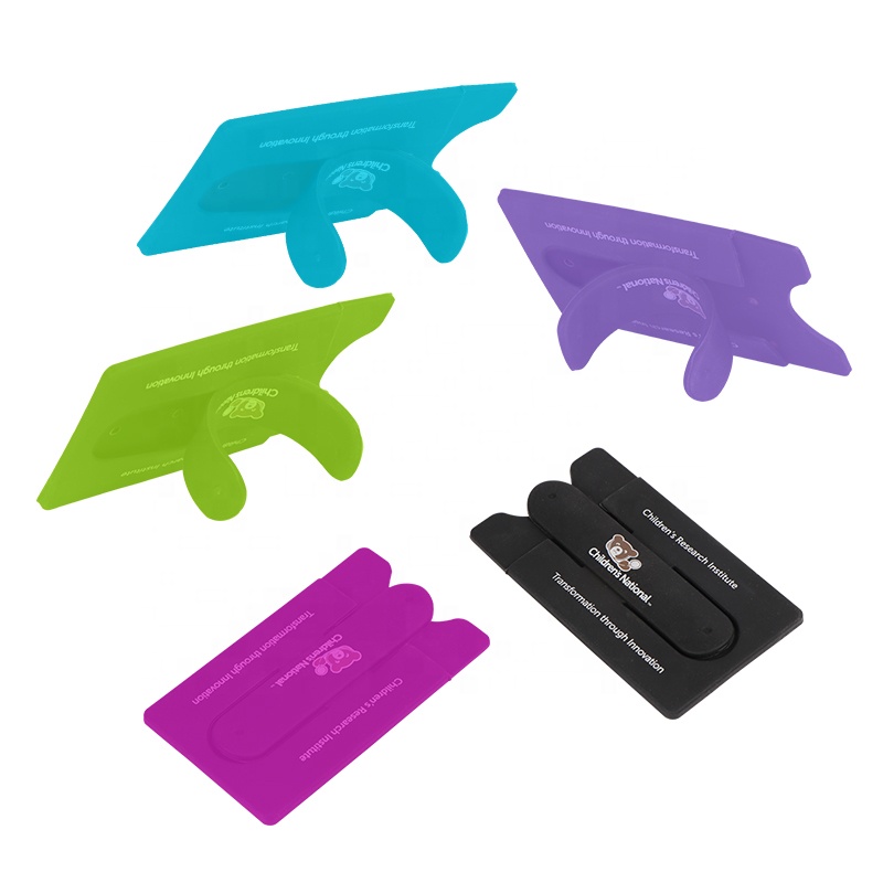 Factory Direct Sale Custom Logo Soft Pvc Card Holder Stick On Mobile Phone