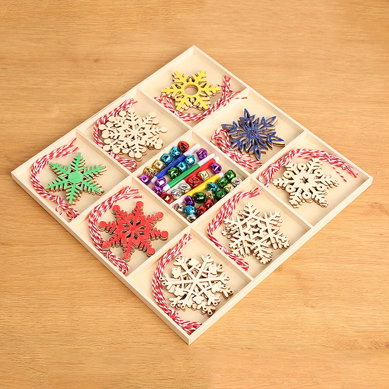 Wholesale Cheaper Xmas Wooden Snowflake Ornaments Cutouts For Christmas Embellishments