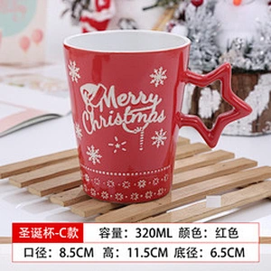 Cheap Wholesale 300ml 3d Cute Cartoon Decorated Merry Christmas Gift Cup Reusable Kid Coffee Milk Ceramic Mug With Handle