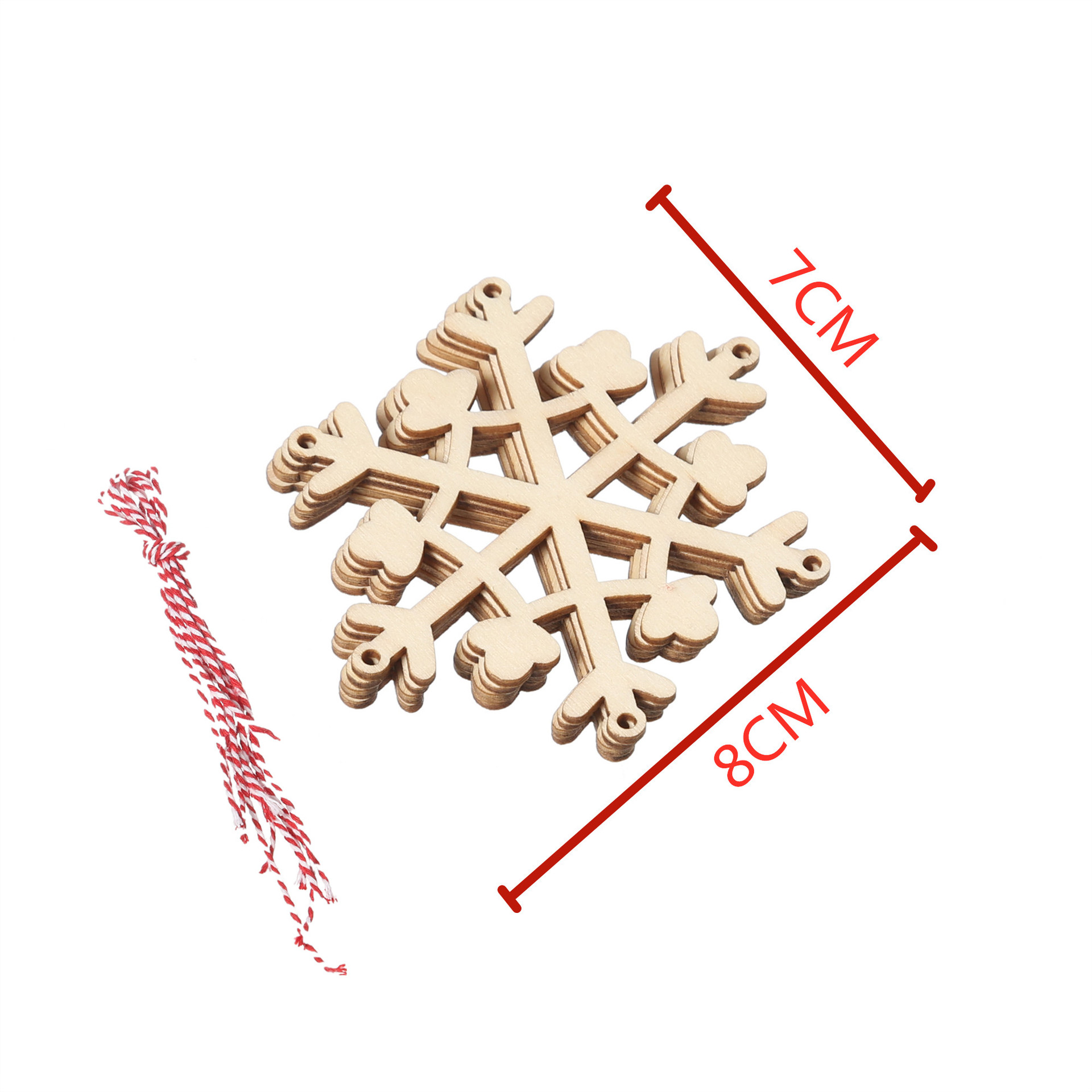 Wholesale Cheaper Xmas Wooden Snowflake Ornaments Cutouts For Christmas Embellishments