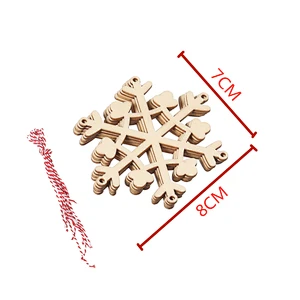 Wholesale Cheaper Xmas Wooden Snowflake Ornaments Cutouts For Christmas Embellishments