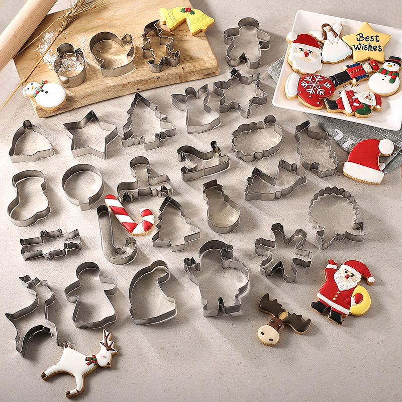 Christmas Food Grade Stainless Steel Christmas Set Mould Heart Shape Cookie Cutters For Kids