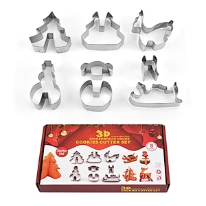 Custom Made Metal Stamp New Year Decoration Cake Tools Biscuit Mold Christmas Cutter Different Shape Cookie Cutter