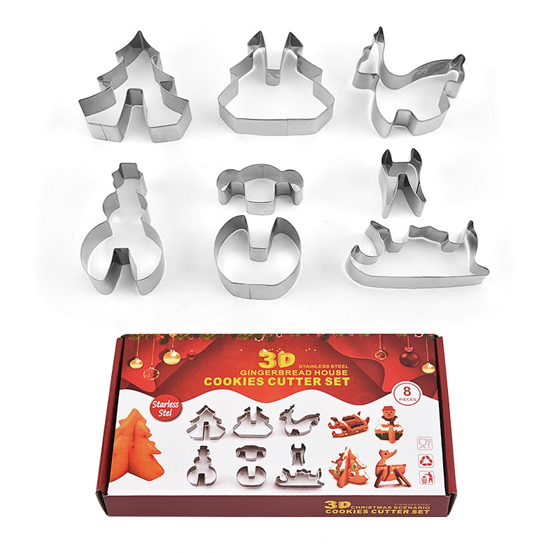 Custom Made Metal Stamp New Year Decoration Cake Tools Biscuit Mold Christmas Cutter Different Shape Cookie Cutter
