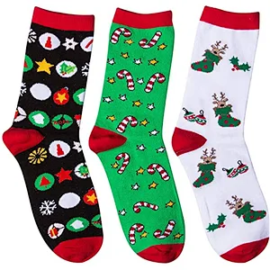 5 Pairs Womens Cute Dog Patterned Animal Socks Colorful Funny Casual Cotton Novelty Crew Socks Christmas