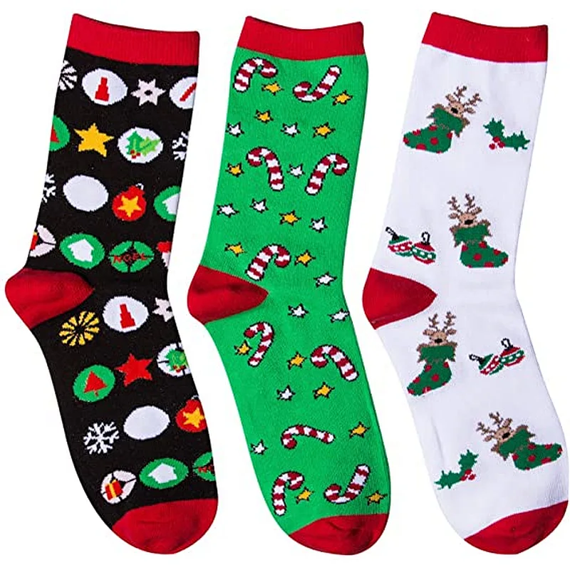 5 Pairs Womens Cute Dog Patterned Animal Socks Colorful Funny Casual Cotton Novelty Crew Socks Christmas