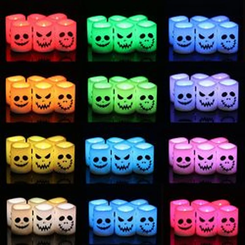 Halloween Flameless Votive Candles Color Changing Battery Operated LED Tealight Candles