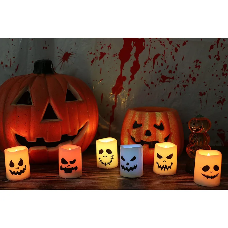 Halloween Flameless Votive Candles Color Changing Battery Operated LED Tealight Candles