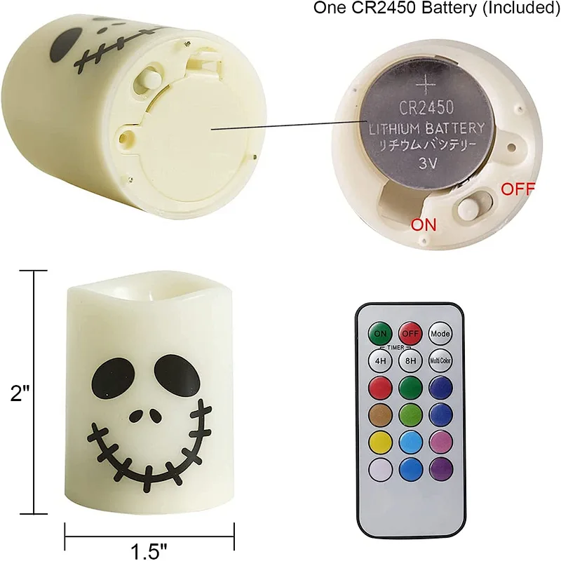 Halloween Flameless Votive Candles Color Changing Battery Operated LED Tealight Candles
