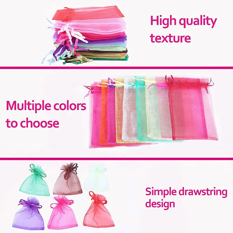 Organza Bags Mesh Organza Gift Bags with Drawstring