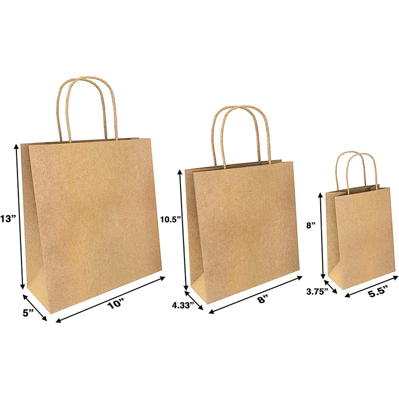 Medium Large Paper Gift Bags Assorted sizes Paper Kraft Paper Bags for Small Business