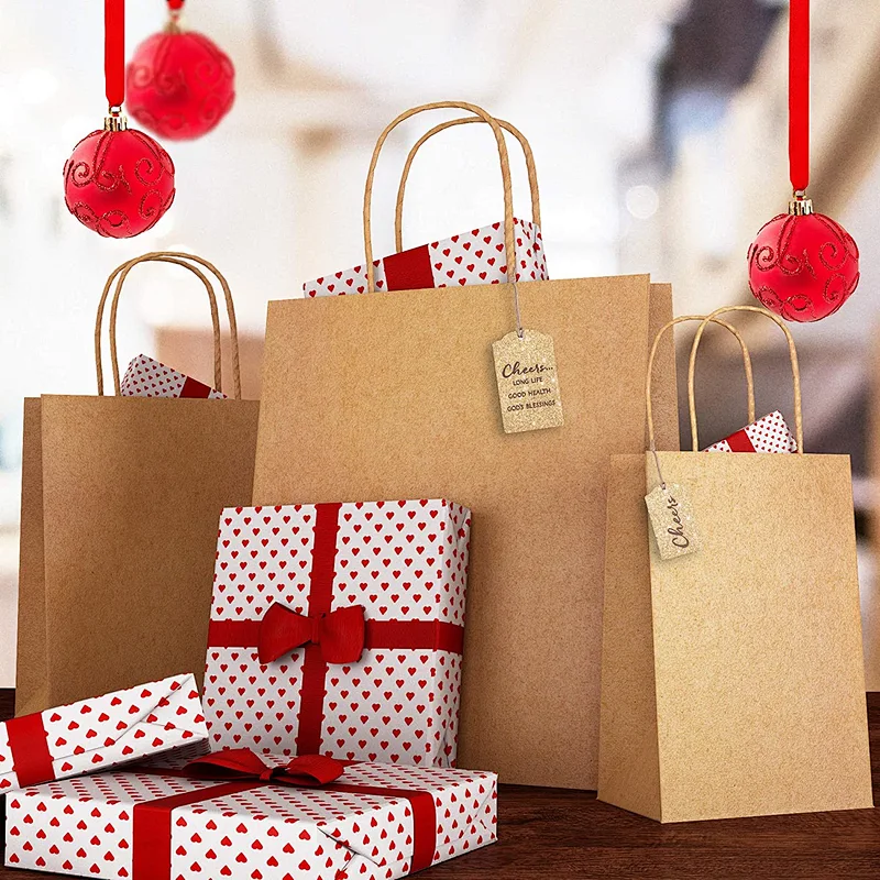 Medium Large Paper Gift Bags Assorted sizes Paper Kraft Paper Bags for Small Business