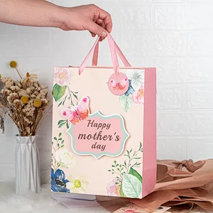 Mothers day Large Shopping Paper Gift Bag with Card Tissue Paper