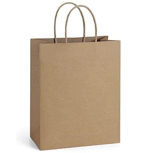 Brown Paper Gift Bags Handles Bulk Kraft Paper Bags Shopping Bags