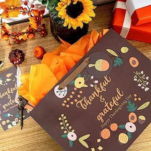 Easter Day Brown Large Paper Shopping Gift Bag with Card Tissue Paper