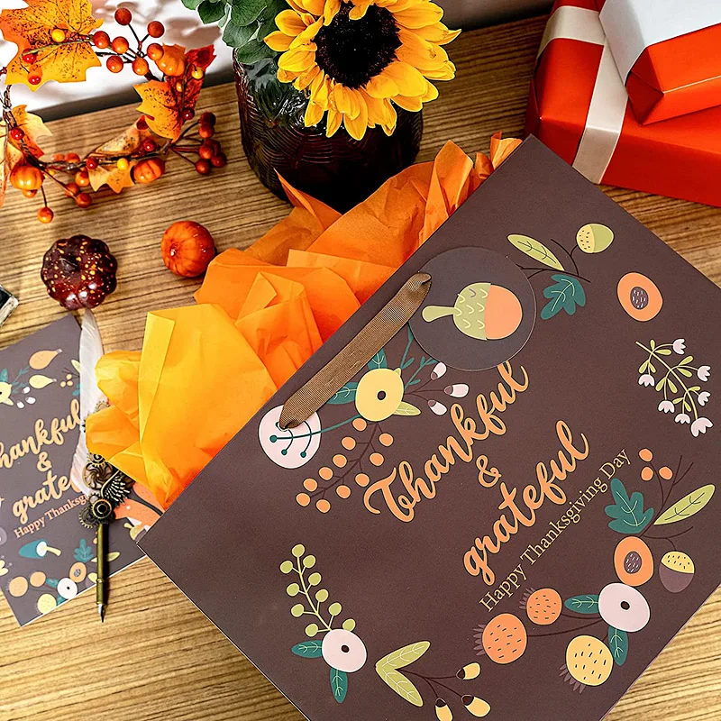 Easter Day Brown Large Paper Shopping Gift Bag with Card Tissue Paper