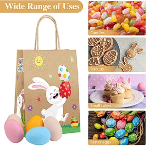 DIY Easter Kraft Paper Gift Bags with Handles Kraft Paper