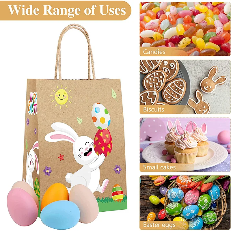 DIY Easter Kraft Paper Gift Bags with Handles Kraft Paper