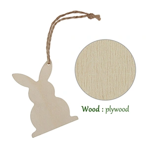 Rabbit Shape Christmas Ornaments Mini Wooden Christmas Tree Wooden Wood Ornaments for Christmas Tree