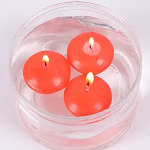 Home Decoration paraffin wax Glass customized Valentine Day led Floating candle