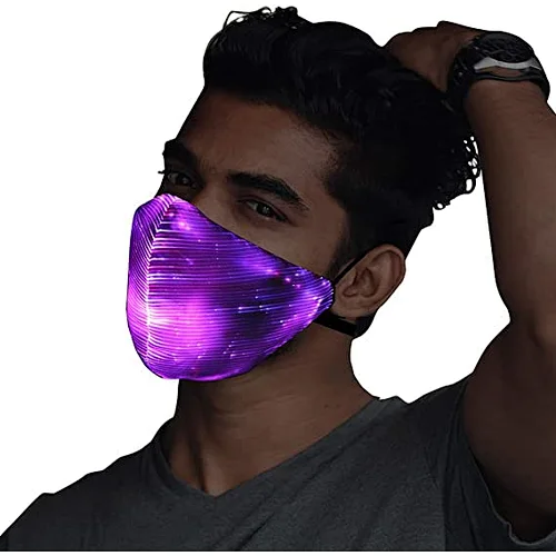 7 Color Glowing Luminous Rave Mask for Men Women Christmas Party