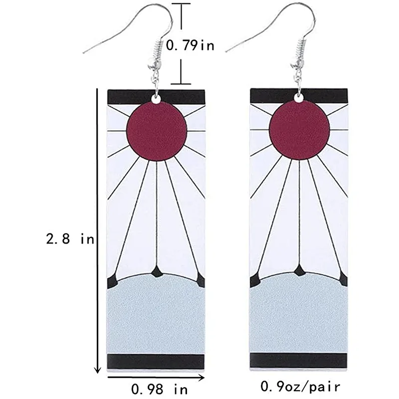 Custom Demon Slayer Earring Anime Kamado Tanjiro Hanafuda Earrings Kimetsu No Yaiba Hanafuda Tanjiro Earrings