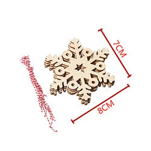 Hot Selling Wooden Hanging Snowflake For Diy Wood Crafts Xmas Ornaments Christmas Tree Decorations