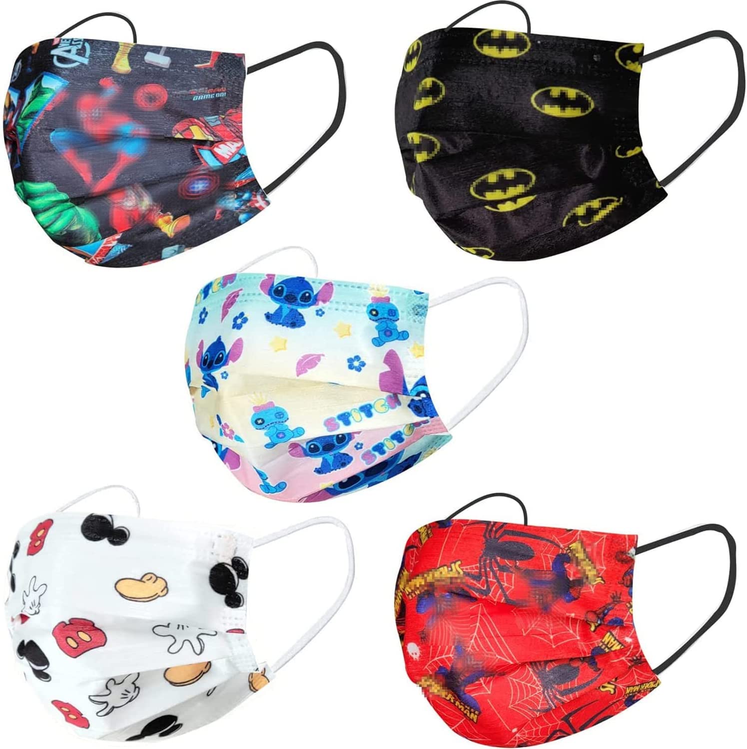 Festival Kids Boys Girls Children 3Ply Earloop Breathable Kids Party Mask