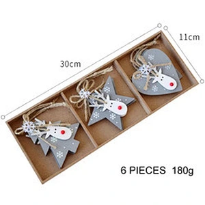 Christmas Wooden Pendant Hanging Wooden Christmas Tree Ornaments Xmas Ornaments Supplies For Diy Decoration